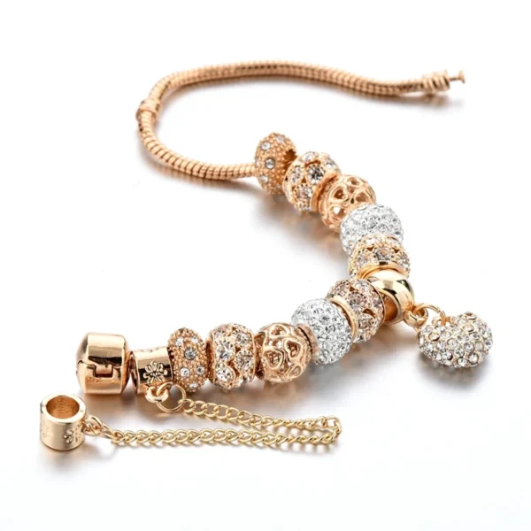 Gold Heart Shape Trendy Bracelet - Image 2