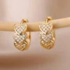 Gold Color Heart Hoop Earrings