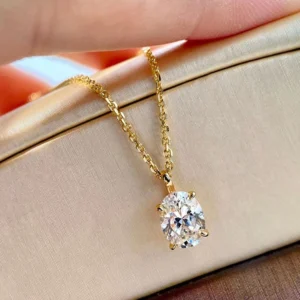 Oval Shape Zirconia Pendant Necklace