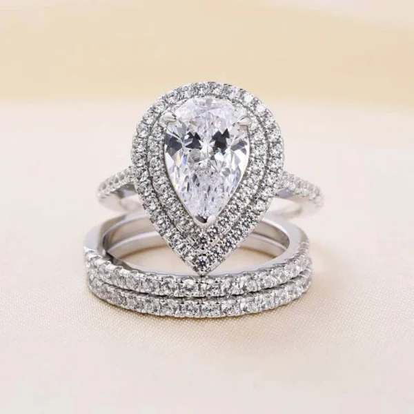 Bright Drop-Shaped Zirconia Ring - Image 3
