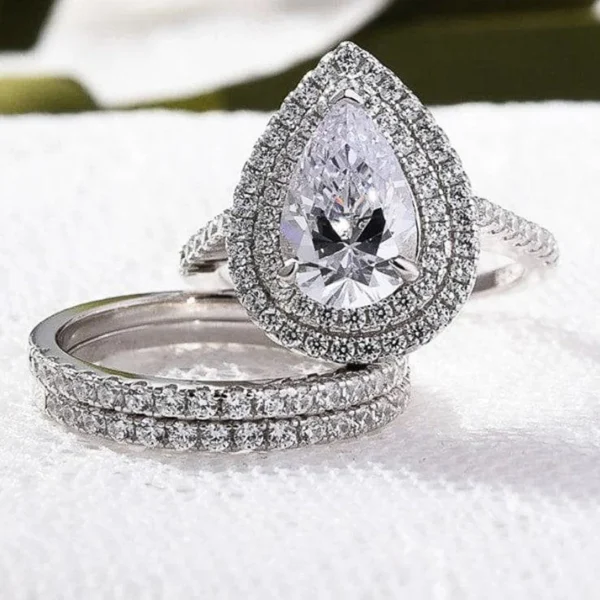 Bright Drop-Shaped Zirconia Ring - Image 4
