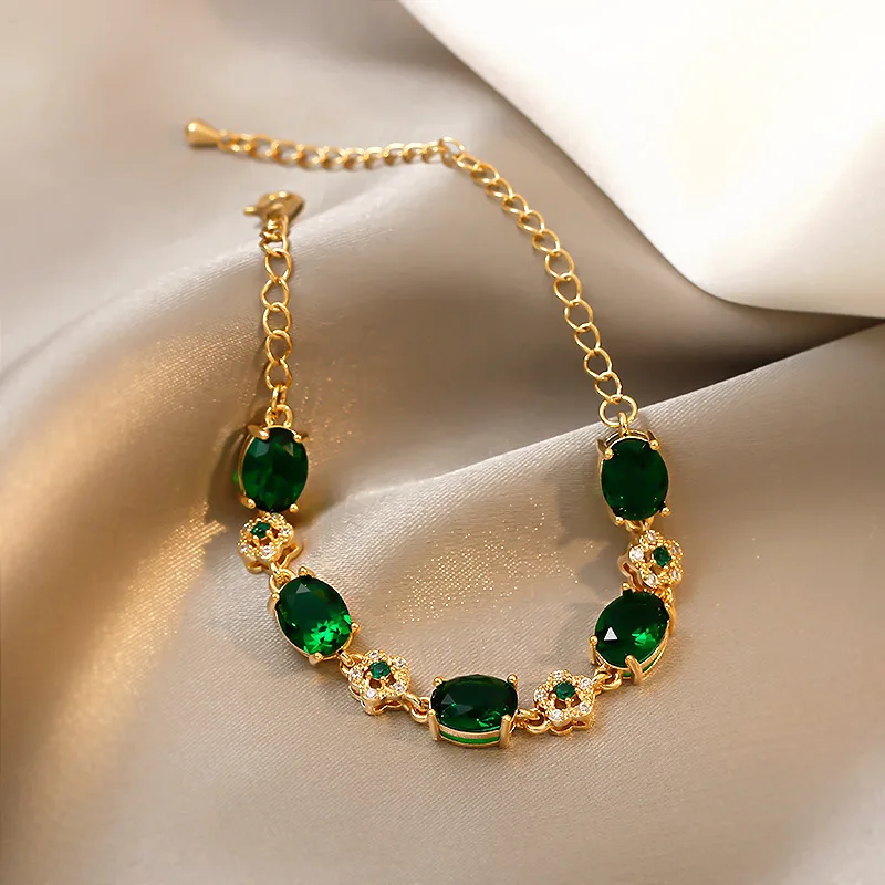 Luxury Green Crystal Bracelet - Image 3